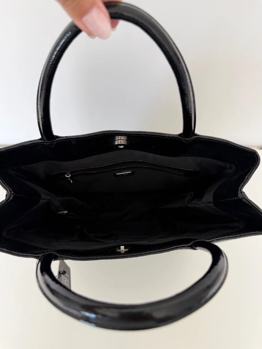 NWT GUESS HARPO VINTAGE Y2K handbag BAG WITH TEXTURED PATENT FAUX LEATHER
